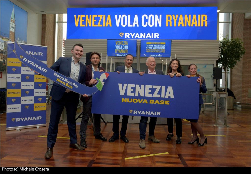 Ryanair  apre la Base all’aeroporto Marco Polo Di Venezia