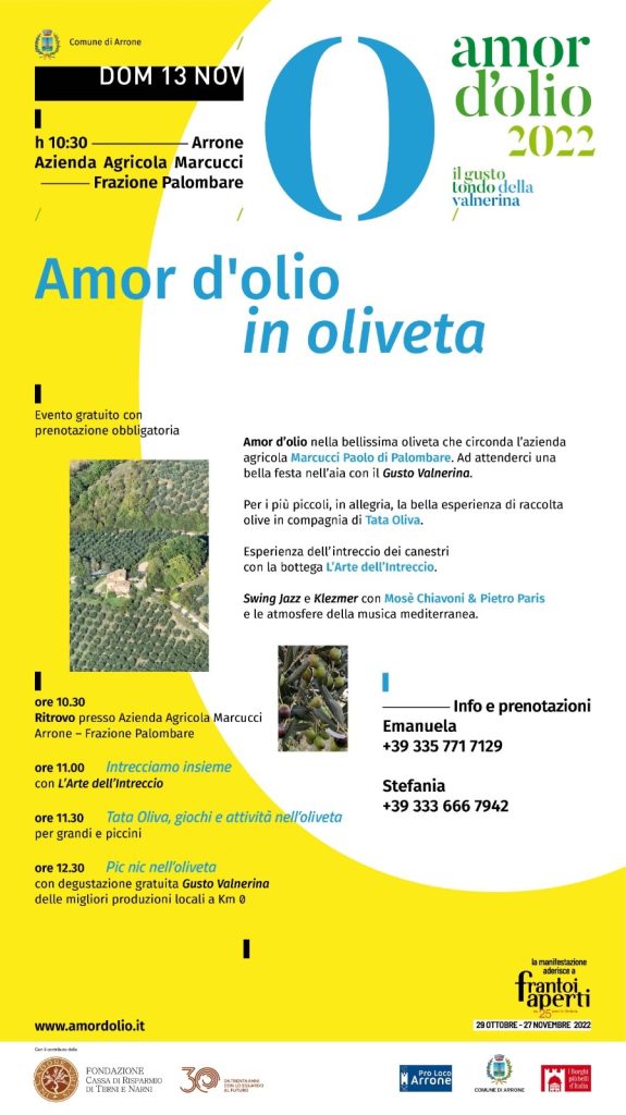 “Amor d’Olio” ad Arrone in Umbria tra percorsi del gusto, escursioni e prodotti del territorio