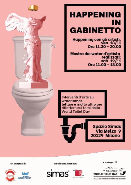 “Happening in gabinetto” è l’evento artistico culturale per celebrare il World Toilet Day, istituito dall’ONU