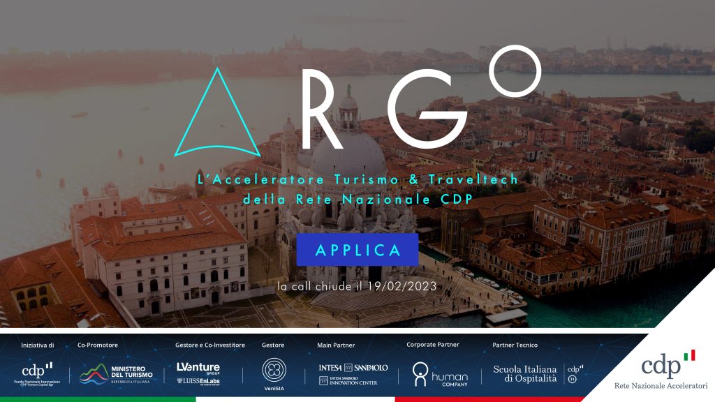 CDP Venture Capital annuncia la nascita di Argo, acceleratore di startup con soluzioni innovative per i settori del Turismo e dell’Ospitalità