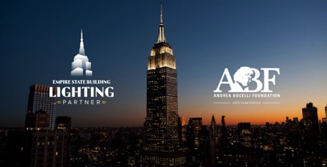 Empire State Building  New York si illumina per la Fondazione Andrea Bocelli