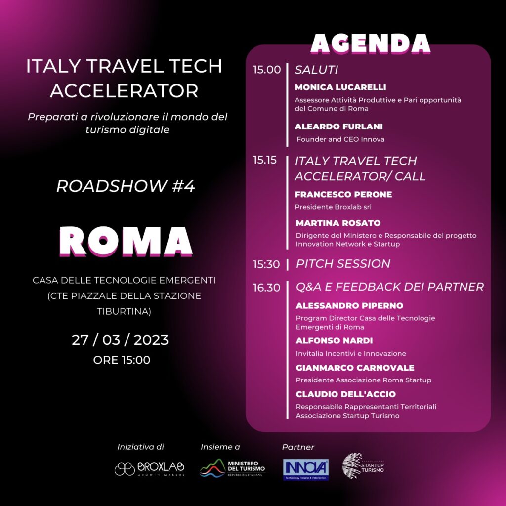 “Italy Travel Tech Accelerator” fa tappa a Roma