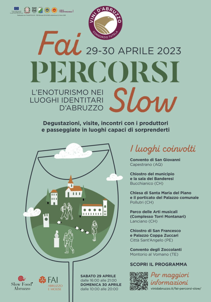 “Fai Percorsi Slow 2023”, prima edizione nei luoghi identitari d’Abruzzo seguendo il filo dei vini raccontando i territori