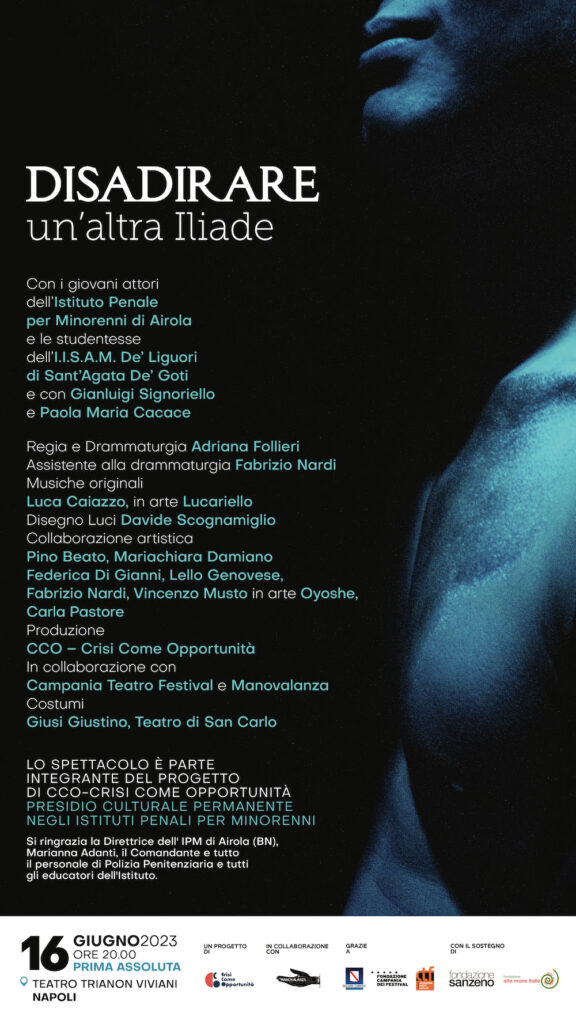 Campania Teatro Festival mette in scena “Disadirare. Un’Altra Iliade” al teatro Trianon di Napoli