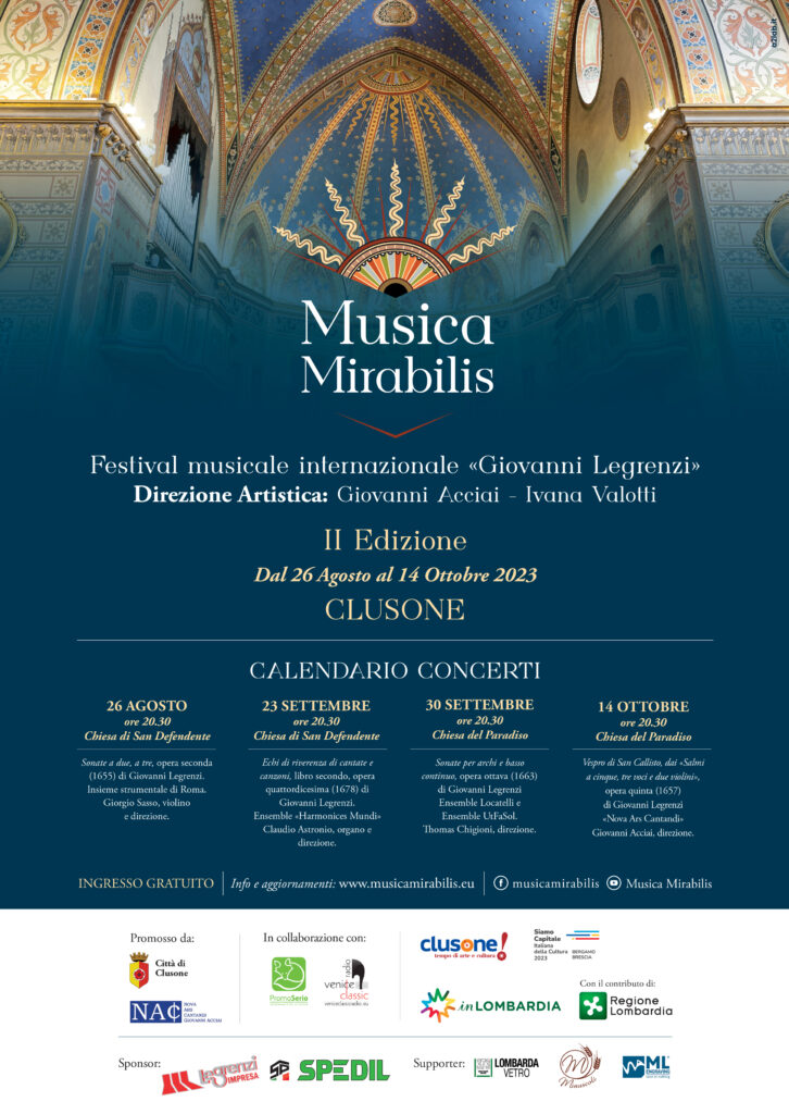 Musica Mirabilis Festival Musicale Internazione “Giovanni Legrenzi” seconda edizione a Clusone