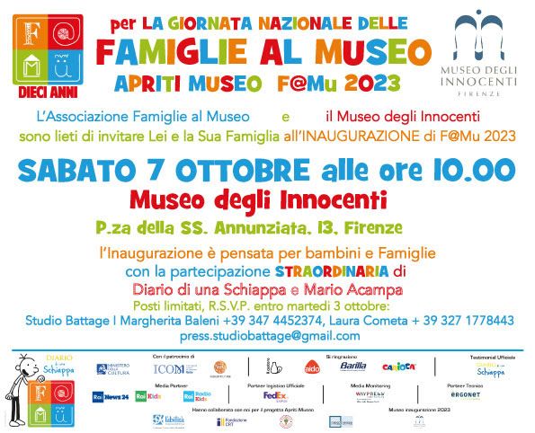 Torna in tutta Italia la Giornata Nazionale delle Famiglie al Museo, F@Mu 2023