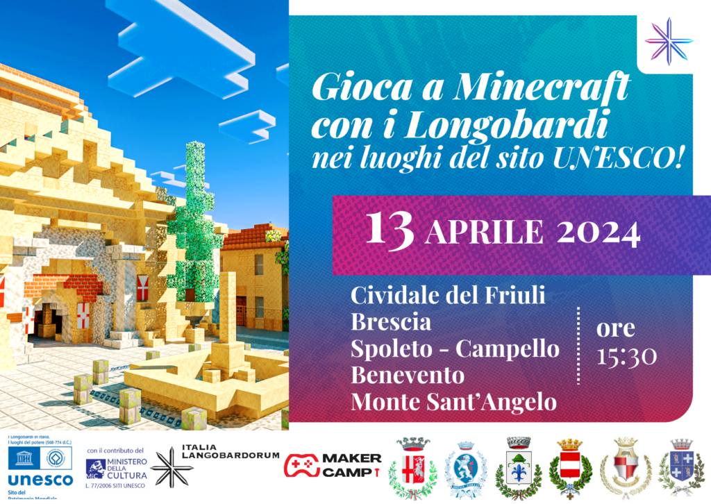 UNESCO e Minecraft, nuovo appuntamento per scoprire con un gioco le 5 regioni dei “Longobardi in Italia”