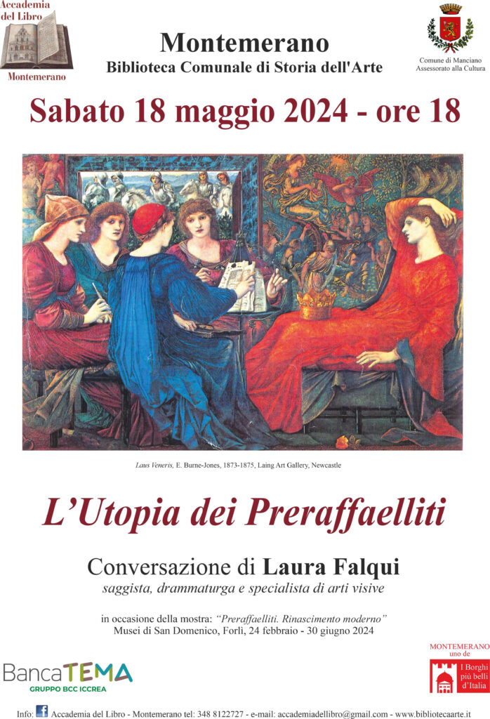 Accademia del Libro Montemerano, conversazione di Laura Falqui su “ L’utopia dei Preraffaelliti”