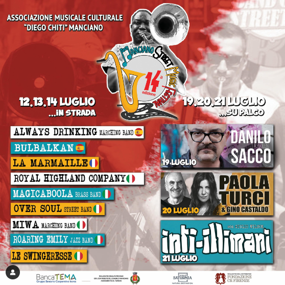 Manciano Street Music Festival XIV° edizione  due weekend di spettacoli, enogastronomia e tanta musica