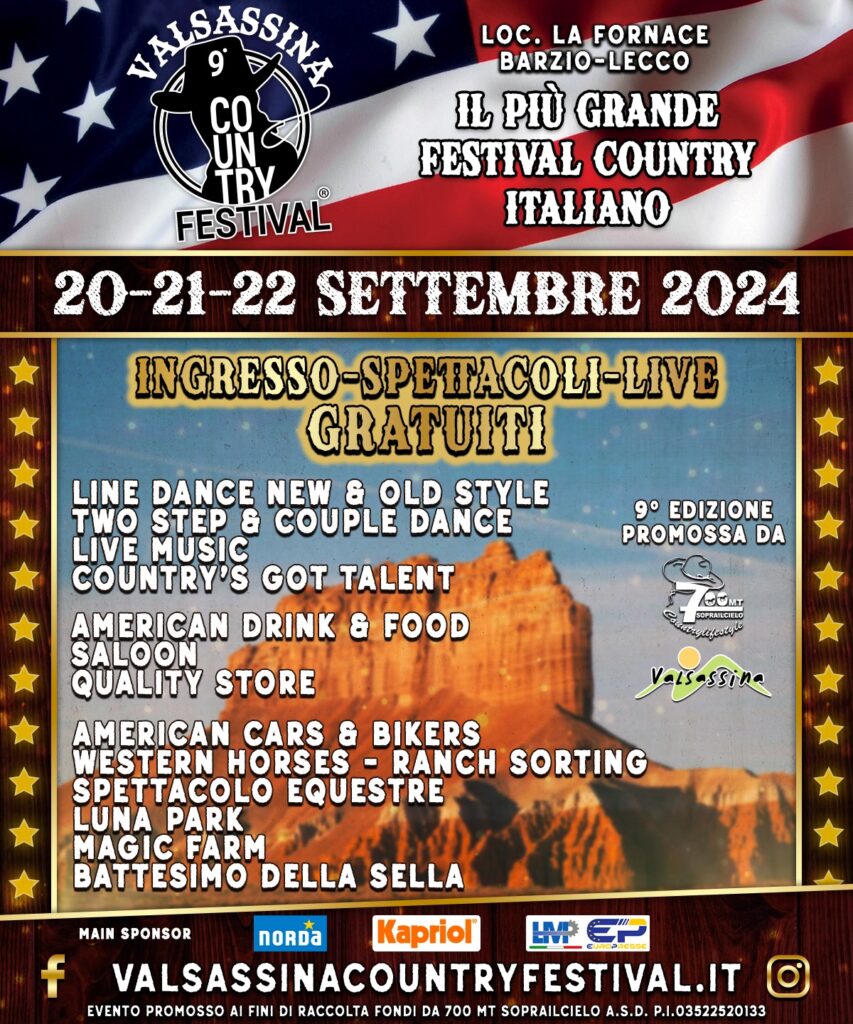 Valsassina Country Festival fa rivivere: il mito del Far West a Barzio (LC)