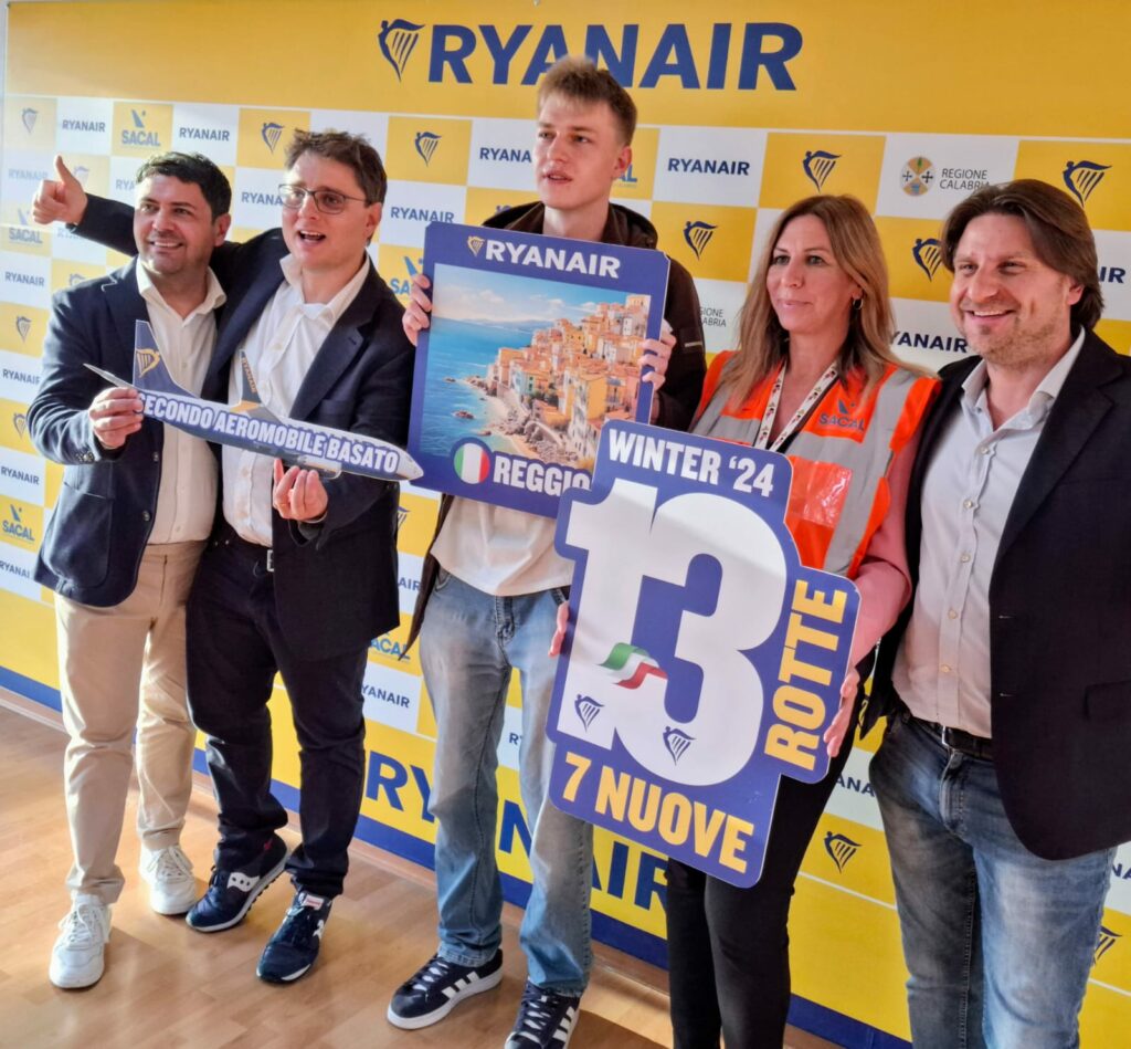 Decolla a Reggio il secondo aereo basato di Ryanair 7 nuove rotte